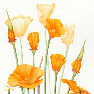 watercolour painting " Eschscholzia californica